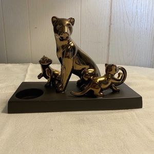 EUC Partylite Lion and Cub T Light Holder